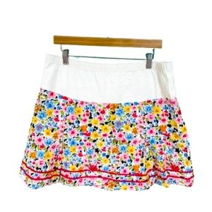 Two Hearts Maternity Colorful Floral Mini Skirt Womens Size L